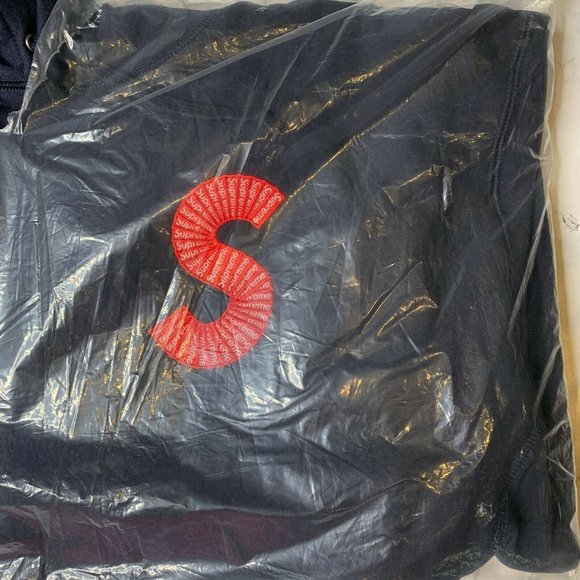 NEW Supreme S Logo Hooded Navy Sweater FW20 XL - Picture 4 of 6
